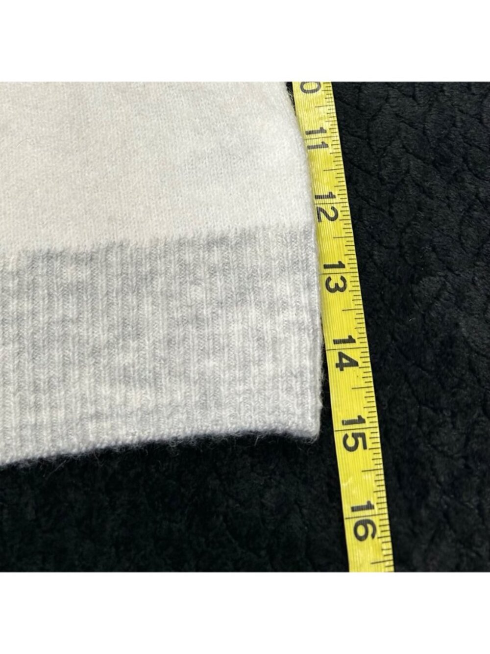 Ski Pattern Turtleneck Sweater By CeCe Medium Blue & White Striped Wool Blend - Picture 7 of 13